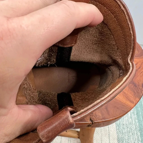 Frye Wyatt Harness Women's Wyatt Ankle Boots Size 5.5 Cognac Brown Western Style - Picture 10 of 12